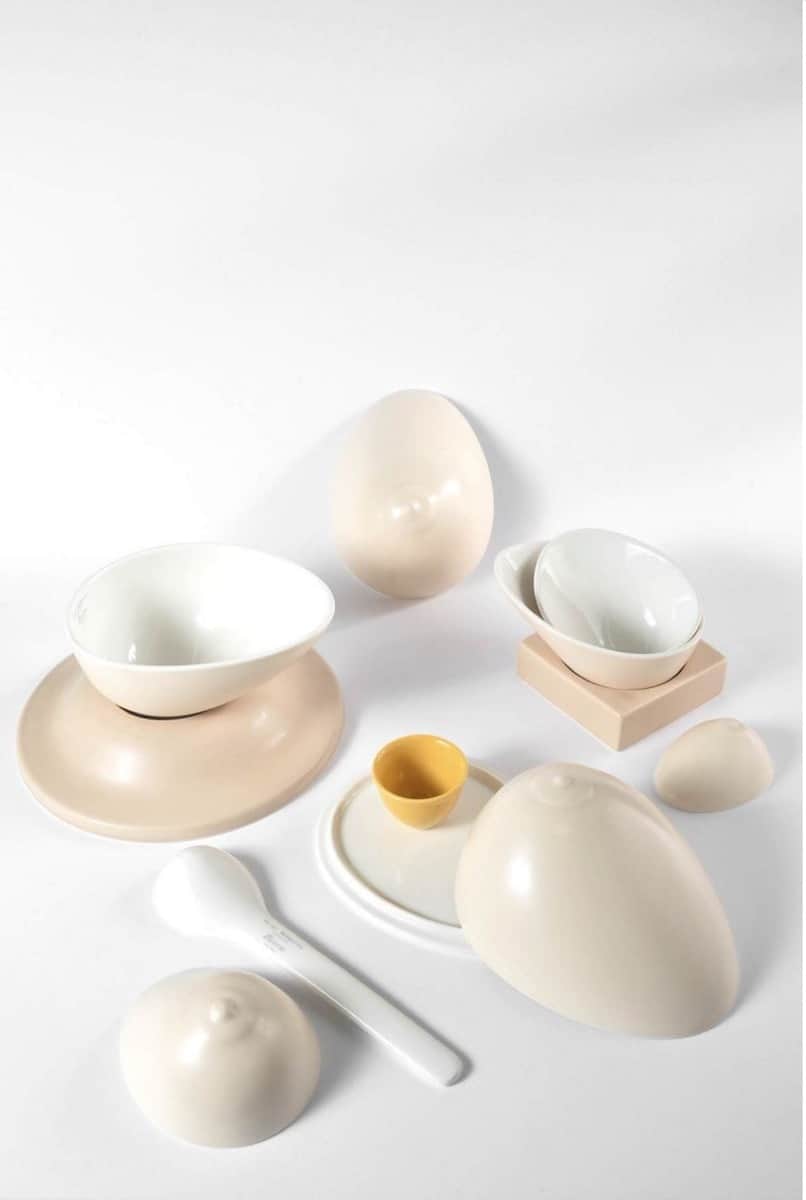 Delia Prvački's limited-edition Dulcinea"breast cups" is an 11-piece set and comes in a choice of 5 colours. Photo credit: Min. Image courtesy of the artist.