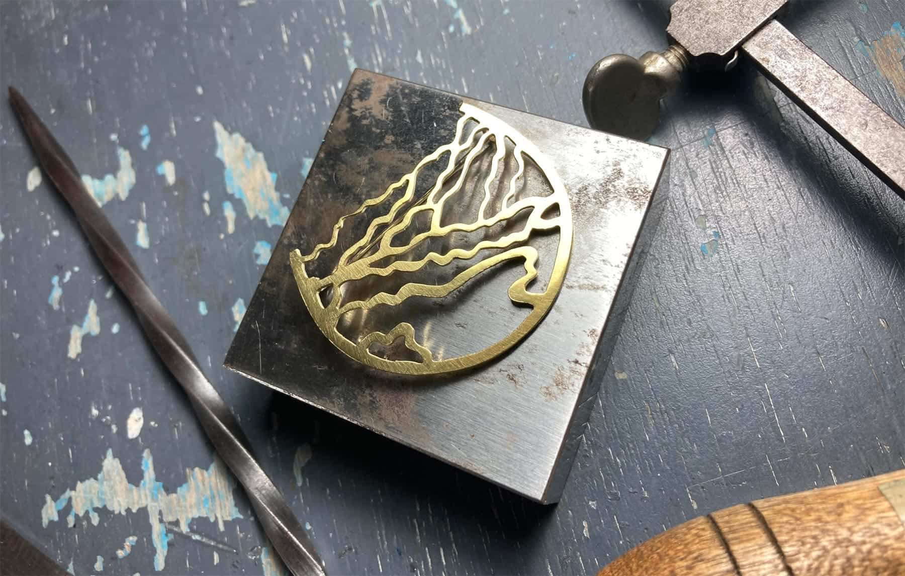 Justin Lin’s Fields work miniaturised into a brooch, handcrafted by Jenny. - The Art Of Crafting Metal Jewellery