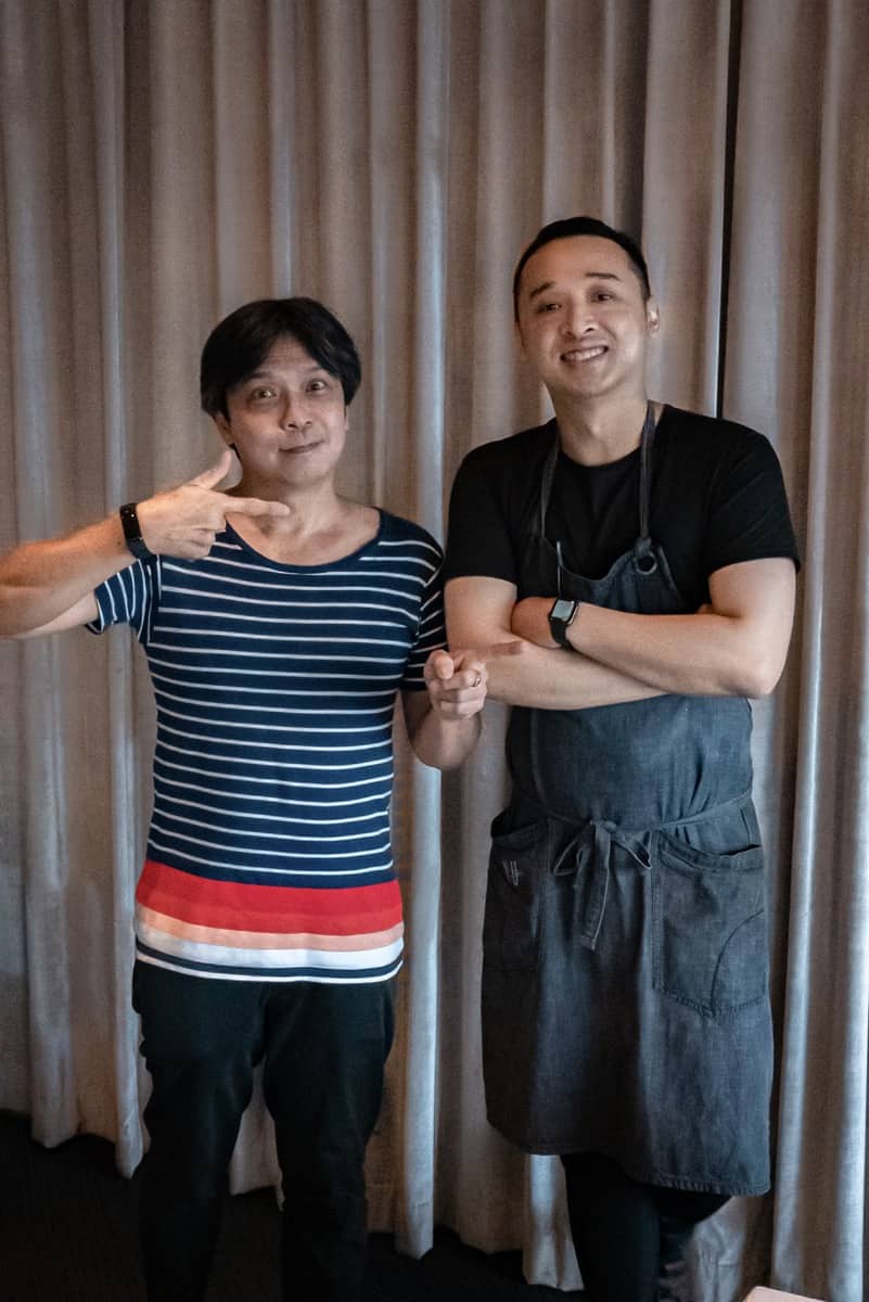 Artist Justin Lee (left) and chef Ace Tan (right)